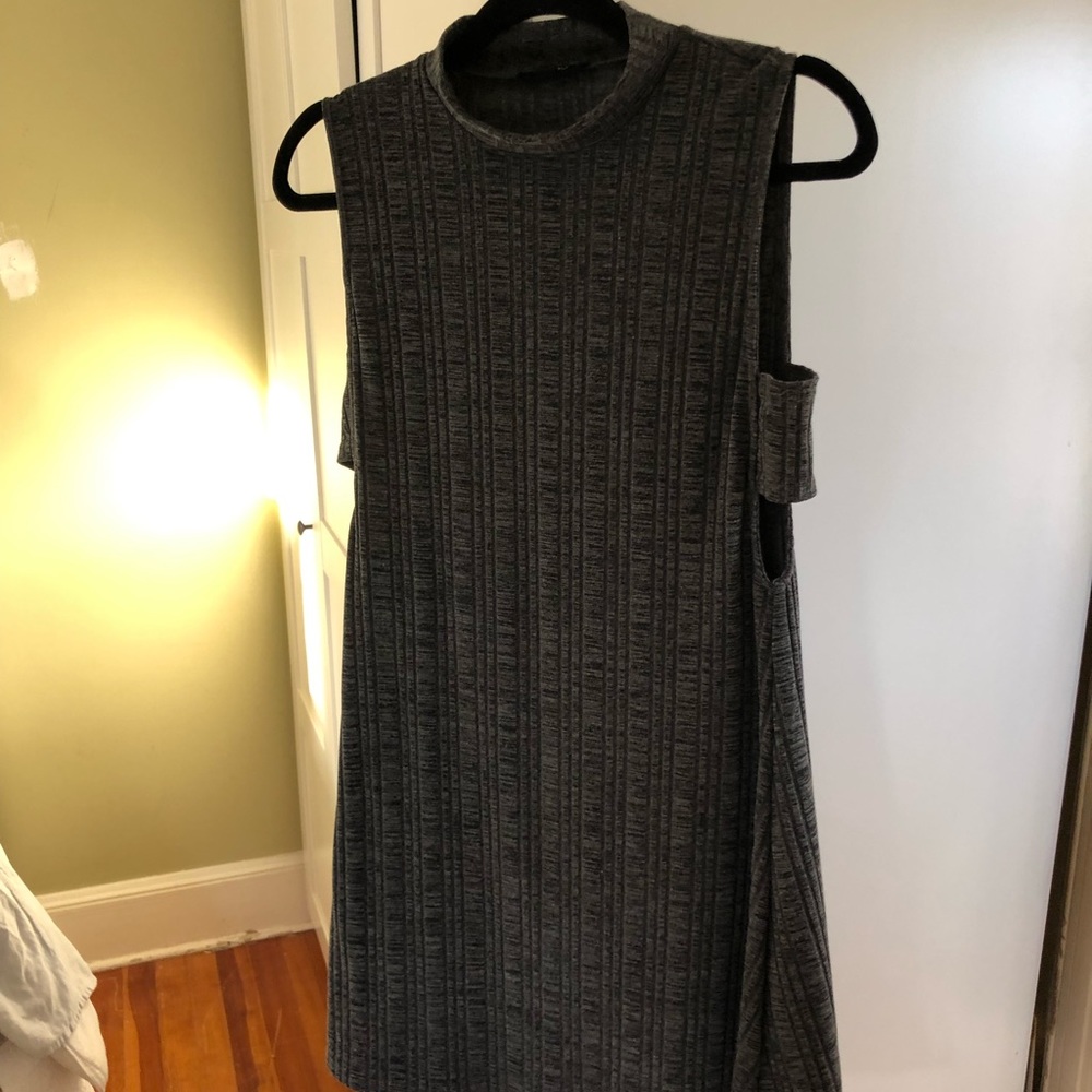Grey sweater dress with side cut outs - Picture 1 of 3